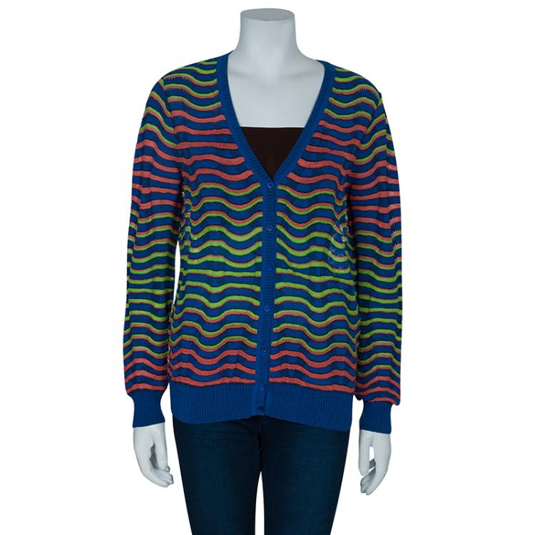 مملوكة مسبقًا M Missoni Multicolor Wave Knit Cardigan S