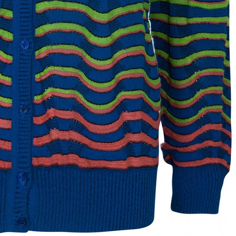 مملوكة مسبقًا M Missoni Multicolor Wave Knit Cardigan S