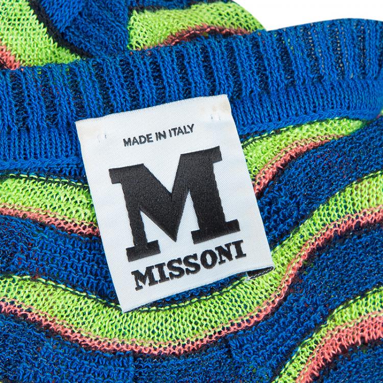 مملوكة مسبقًا M Missoni Multicolor Wave Knit Cardigan S