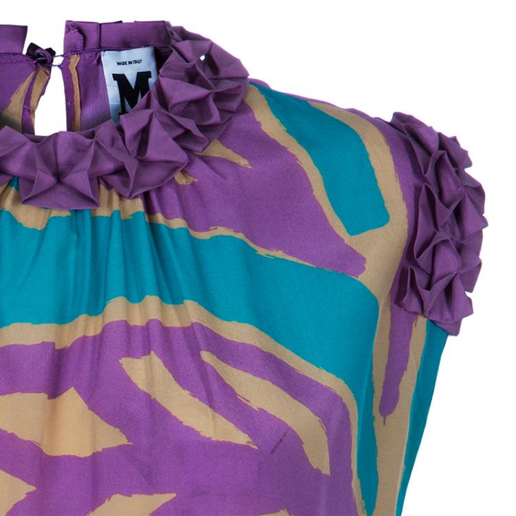 Pre Owned M Missoni Multicolor Print Silk Top L