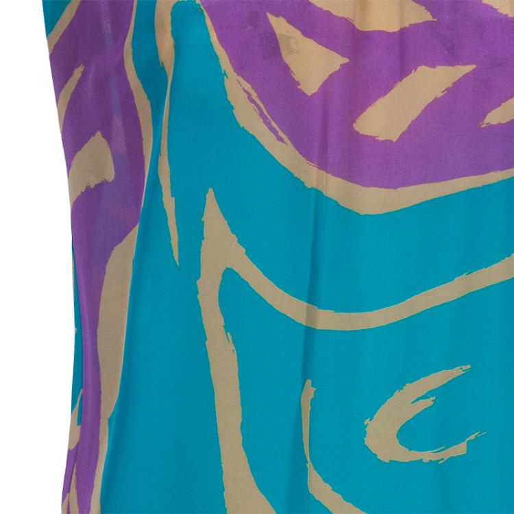 Pre Owned M Missoni Multicolor Print Silk Top L