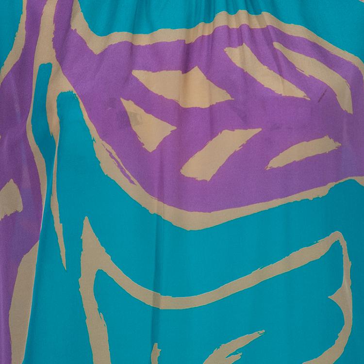 Pre Owned M Missoni Multicolor Print Silk Top L