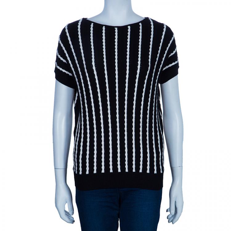 Pre Owned M Missoni Monochrome Knit Top S