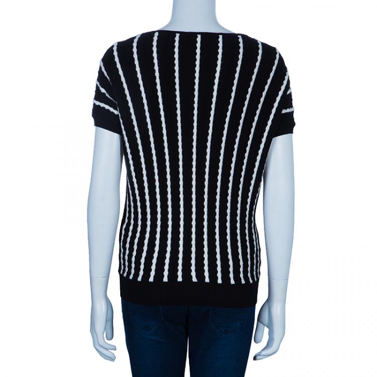 Pre Owned M Missoni Monochrome Knit Top S