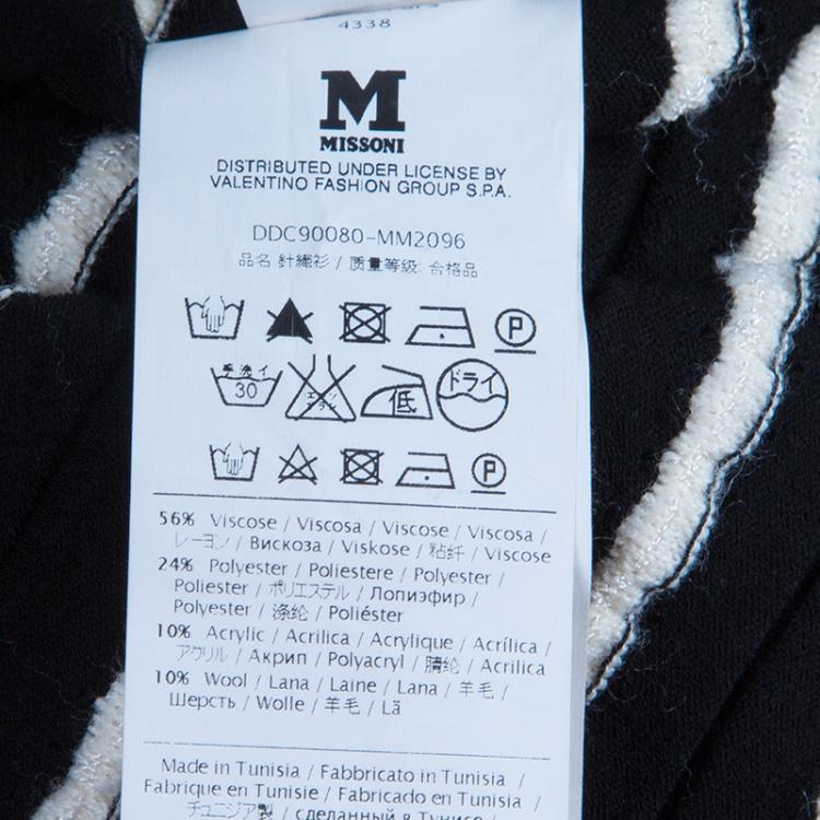 Pre Owned M Missoni Monochrome Knit Top S