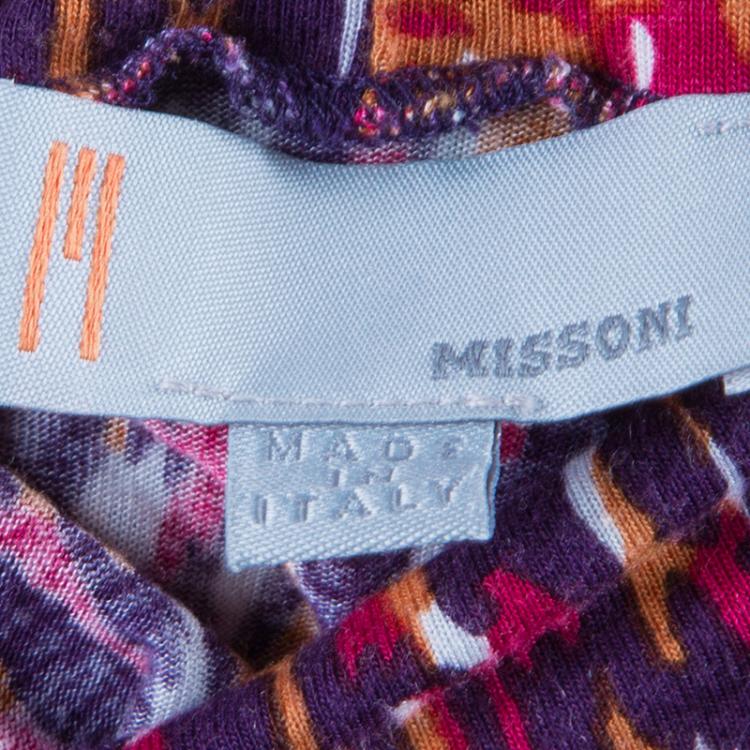 Pre Owned M Missoni Multicolor Long Sleeve Knit top L