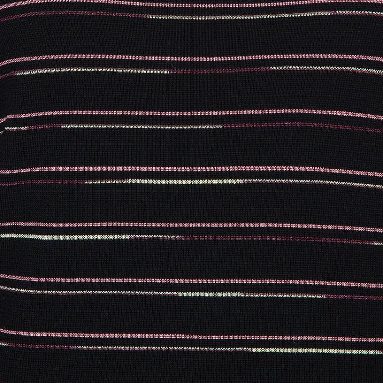 Pre Owned M Missoni Black Striped Bodice Knit Dress L