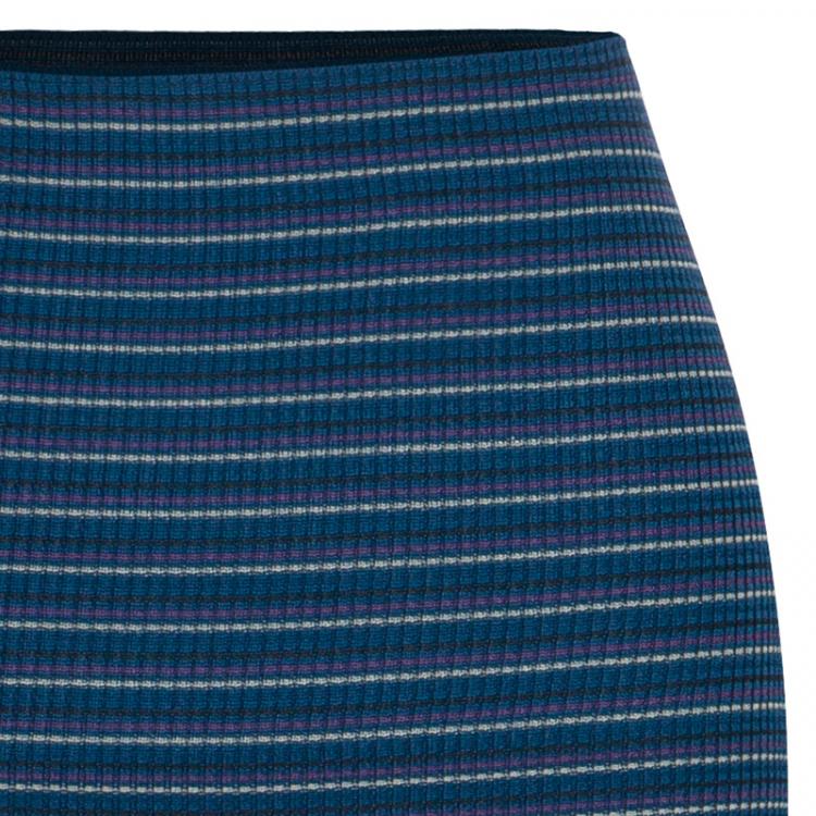 Pre Owned M Missoni Blue Printed Knit Skirt L