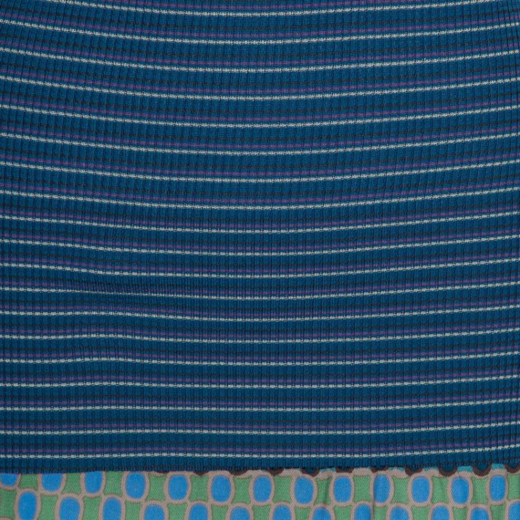 Pre Owned M Missoni Blue Printed Knit Skirt L