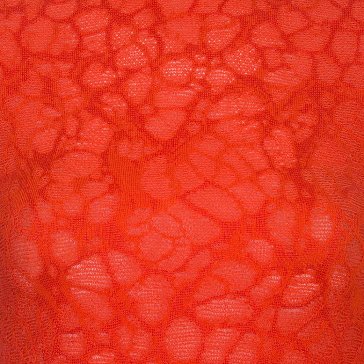 Pre Owned M Missoni Red Turtle Neck Long Sleeve Sweater S