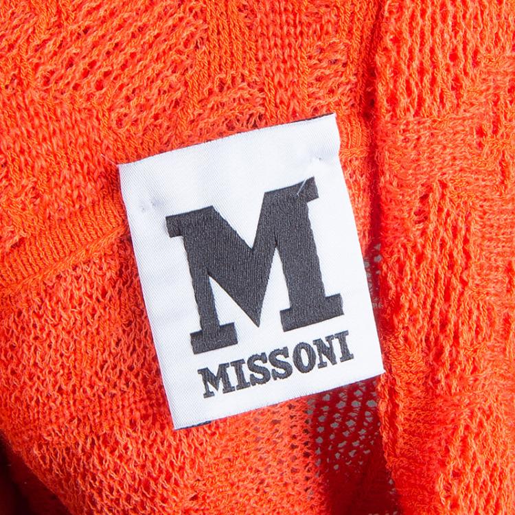 Pre Owned M Missoni Red Turtle Neck Long Sleeve Sweater S