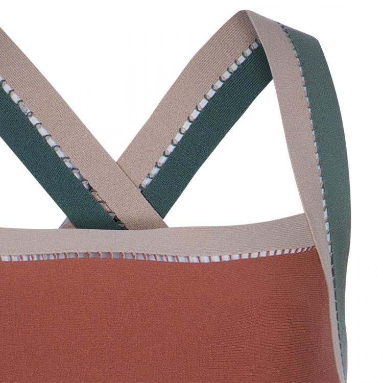 Pre Owned M Missoni Color Blocked Strap Detail Knit Dress M