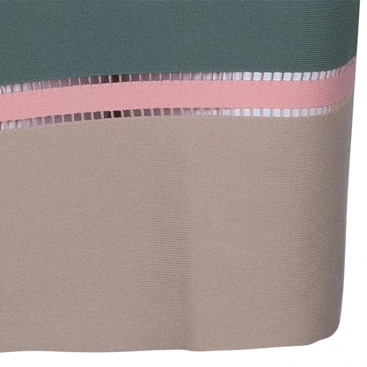 Pre Owned M Missoni Color Blocked Strap Detail Knit Dress M