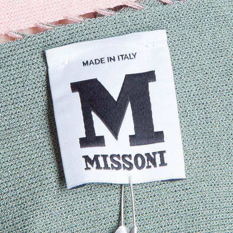Pre Owned M Missoni Color Blocked Strap Detail Knit Dress M
