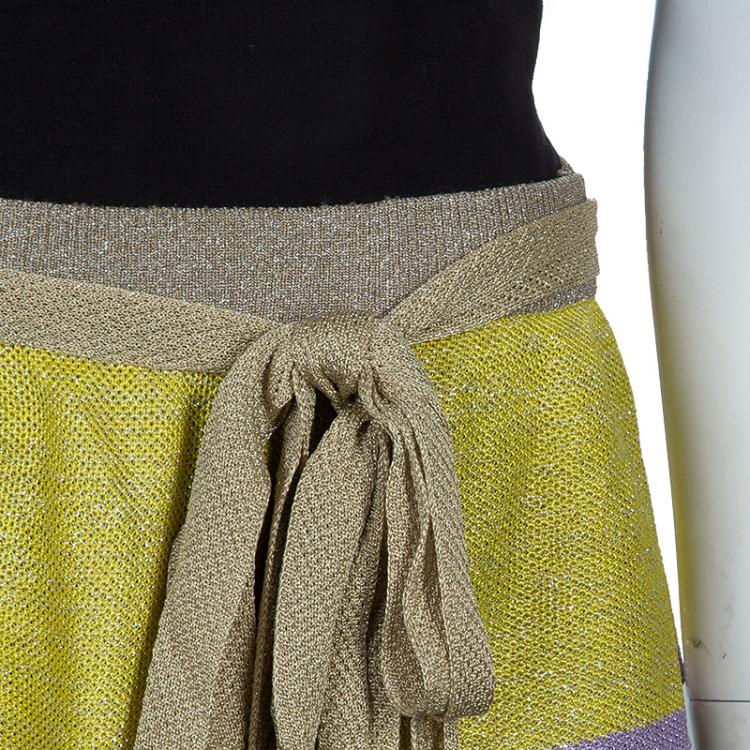 Pre Owned  M Missoni Metallic Tricolor Skirt L