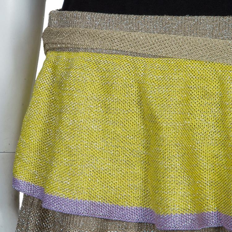 Pre Owned  M Missoni Metallic Tricolor Skirt L