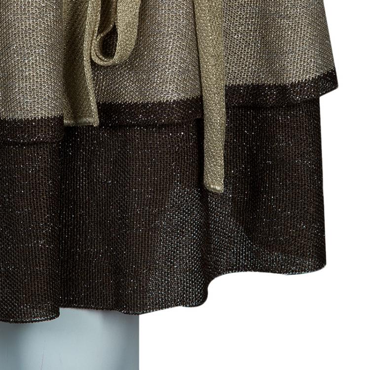 Pre Owned  M Missoni Metallic Tricolor Skirt L