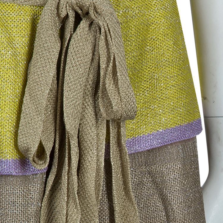 Pre Owned  M Missoni Metallic Tricolor Skirt L