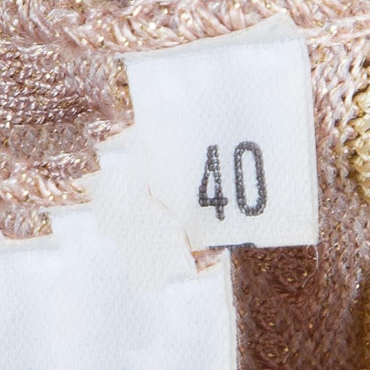 Pre Owned M Missoni Beige Sleeveless Knit Dress S