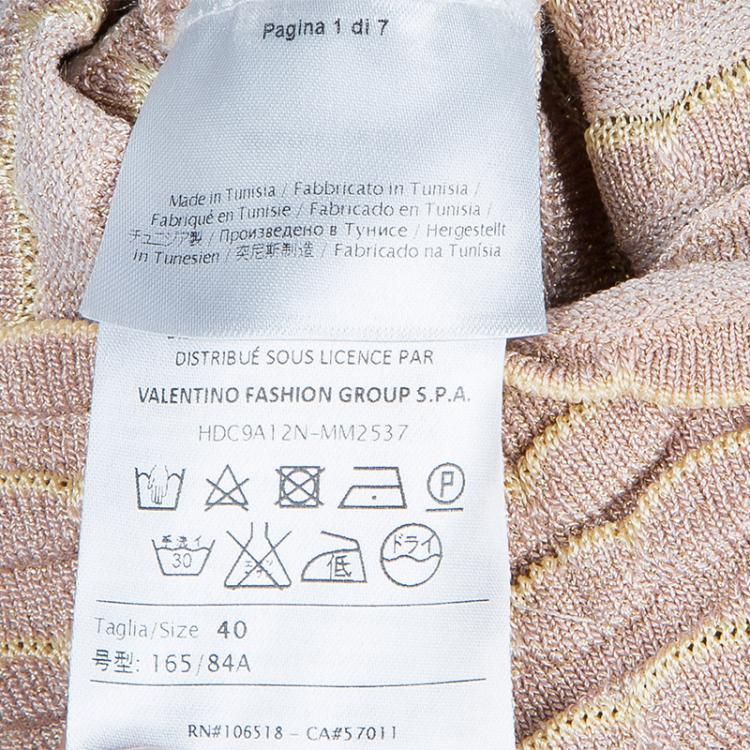 Pre Owned M Missoni Beige Sleeveless Knit Dress S