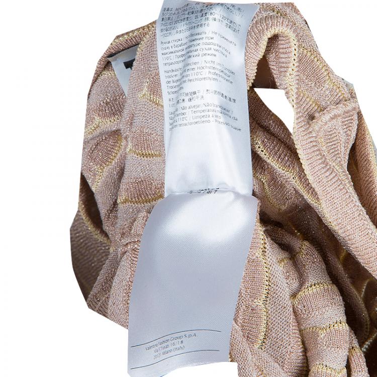 Pre Owned M Missoni Beige Sleeveless Knit Dress S