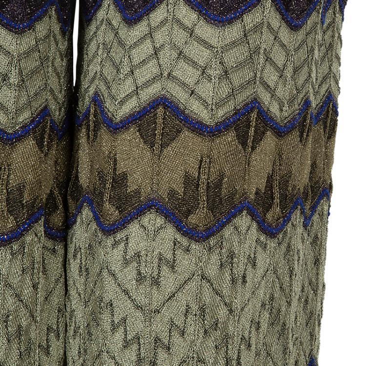 Pre Owned M Missoni Multicolor ZigZag Pattern Lurex Knit Sleeveless Jumpsuit M