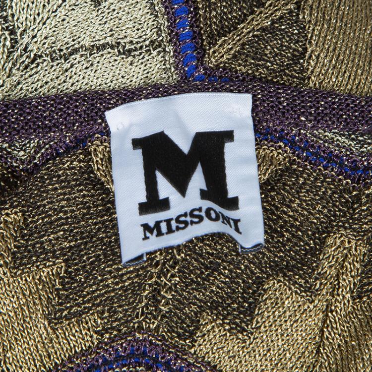 Pre Owned M Missoni Multicolor ZigZag Pattern Lurex Knit Sleeveless Jumpsuit M