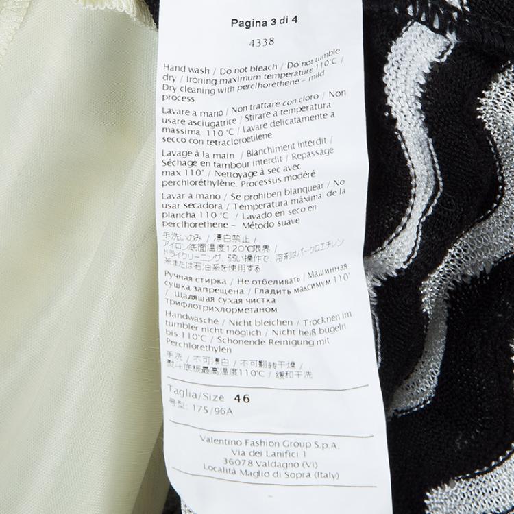 Pre Owned M Missoni Monochrome Knit Wave Pattern Sleeveless Dress L