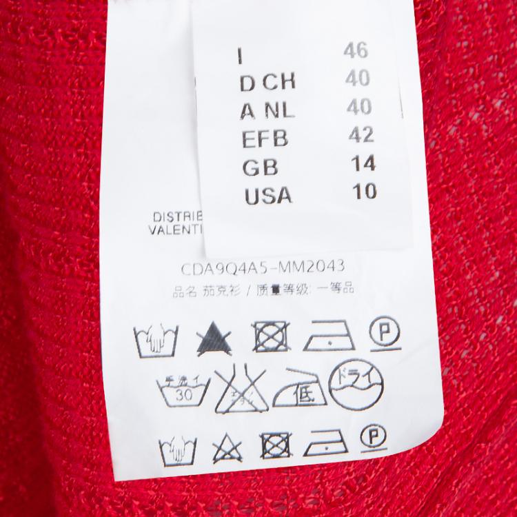 مملوكة مسبقًا M Missoni Red Knit Open Front Long Cardigan L