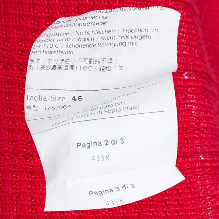 مملوكة مسبقًا M Missoni Red Knit Open Front Long Cardigan L