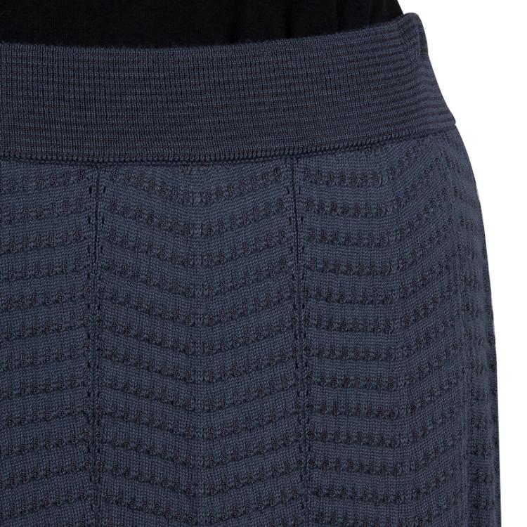 Pre Owned M Missoni Grey Knit Maxi Skirt S