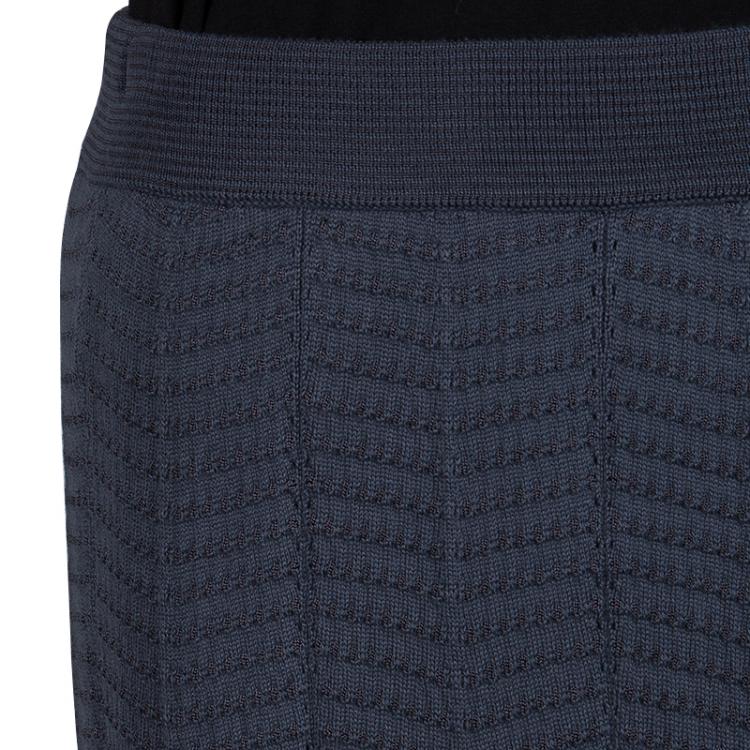 Pre Owned M Missoni Grey Knit Maxi Skirt S