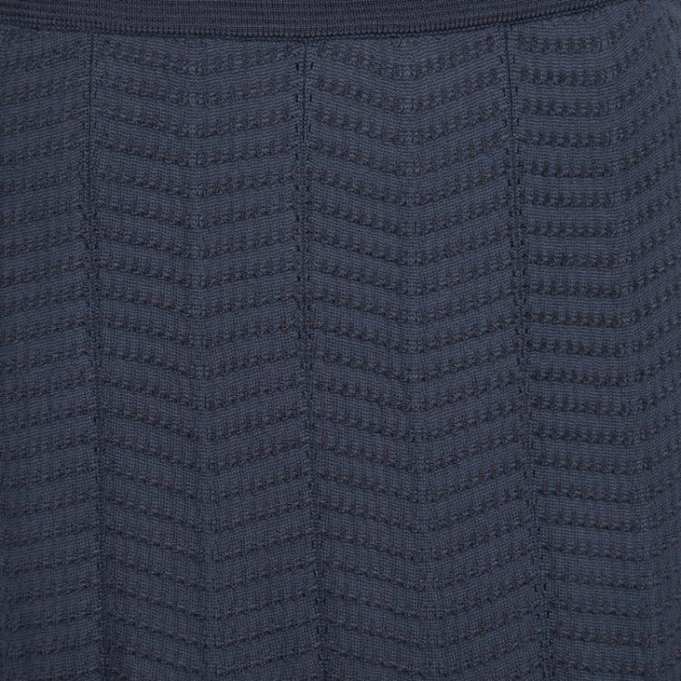 Pre Owned M Missoni Grey Knit Maxi Skirt S