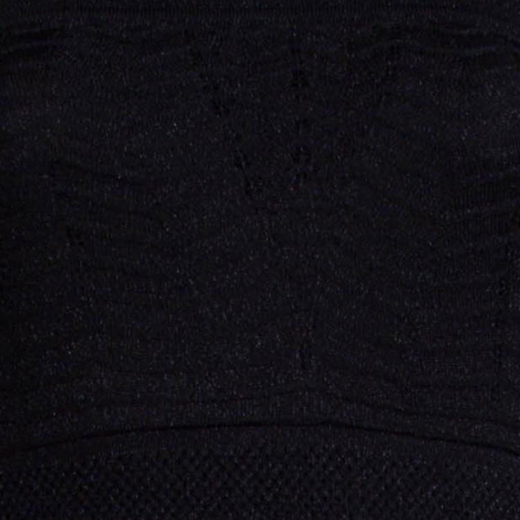 Pre Owned M Missoni Black Chevron Lurex Knit Noodle Strap Maxi Dress S