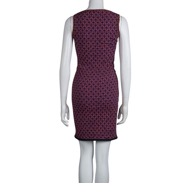 مملوكة مسبقًا M Missoni Multicolor Knit Sleeveless Sheath Dress M