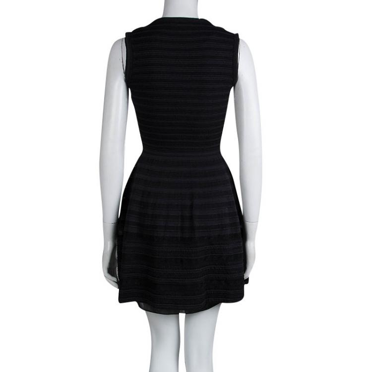 Pre Owned M Missoni Striped Knit Sleeveless Skater Dress S