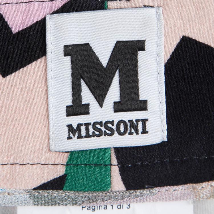 Pre Owned  M Missoni Multicolor Chevron Print Cropped Trousers M