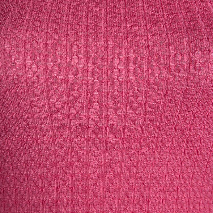 Pre Owned M Missoni Pink Knit Sleeveless Top S 