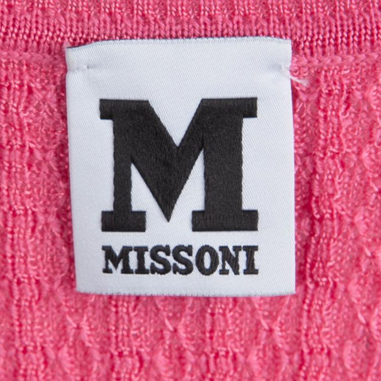 Pre Owned M Missoni Pink Knit Sleeveless Top S 