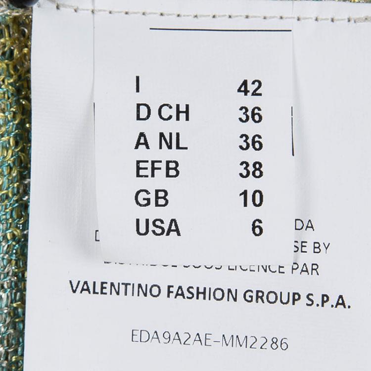 مملوكة مسبقًا M Missoni Floral Lurex Jacquard Knit Cutout Back Detail Sleeveless Dress M