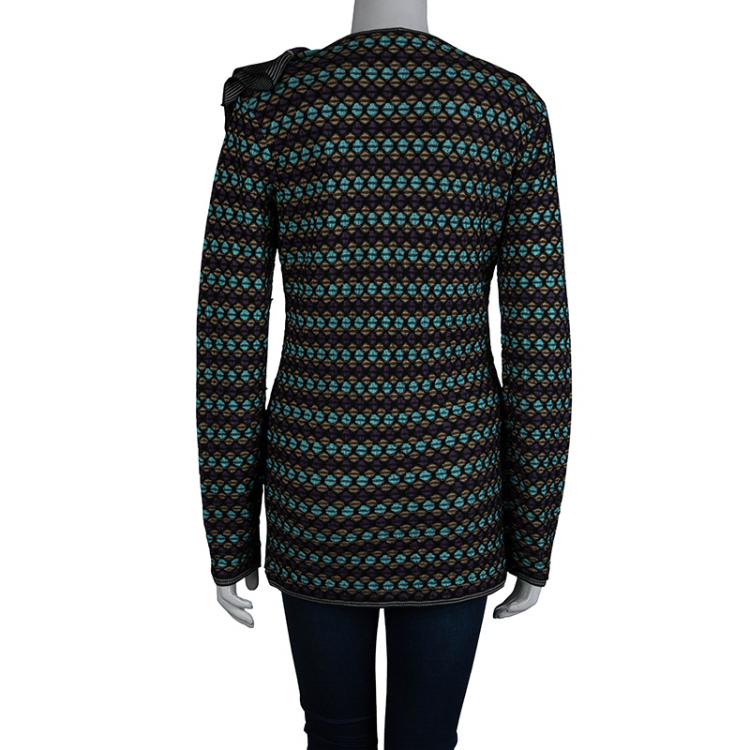 Pre Owned M Missoni Multicolor Textured Knit Sleeveless Sweater and Cardigan Set L