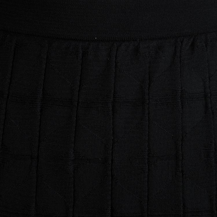 Pre Owned M Missoni Black Knit Pleated Maxi Skirt L