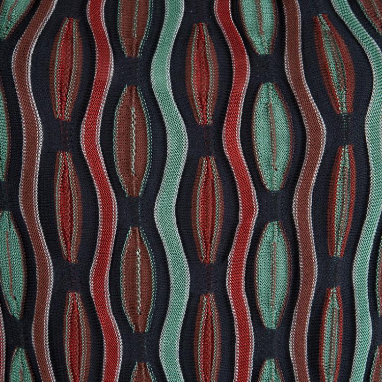 Pre Owned M Missoni Multicolor Textured Knit Dress M