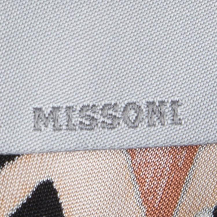 Pre Owned M Missoni Multicolor Printed Knit Scoop Back Detail Top M