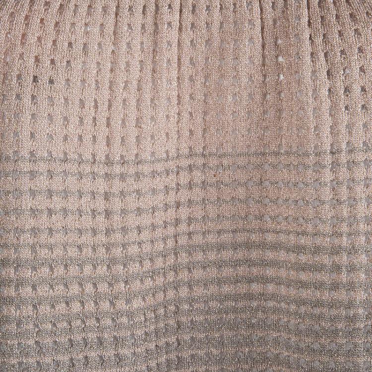 Pre Owned  M Missoni Multicolor Perforated Lurex Knit Sleeveless Top and Cardigan Set M/L