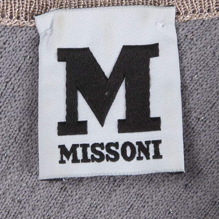 Pre Owned  M Missoni Multicolor Perforated Lurex Knit Sleeveless Top and Cardigan Set M/L