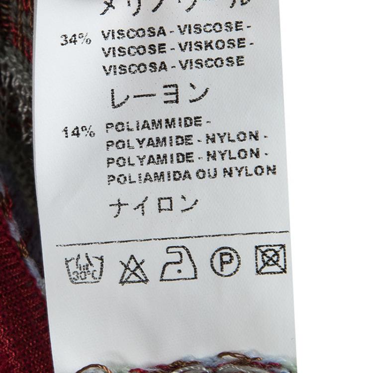 Pre Owned M Missoni Multicolor Patterned Perforated Knit Cardigan M
