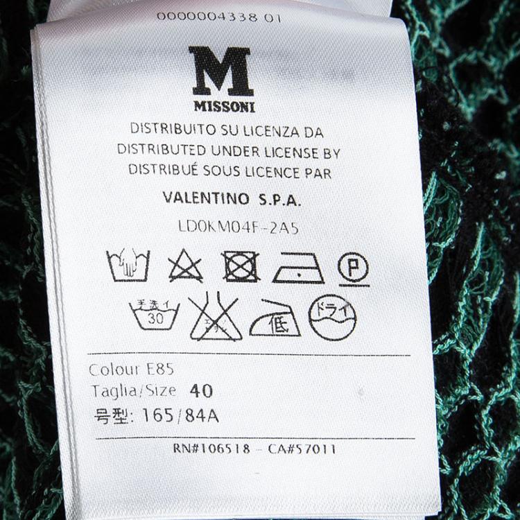 مملوكة مسبقًا M Missoni Green Patterned Knit Sleeveless Top S
