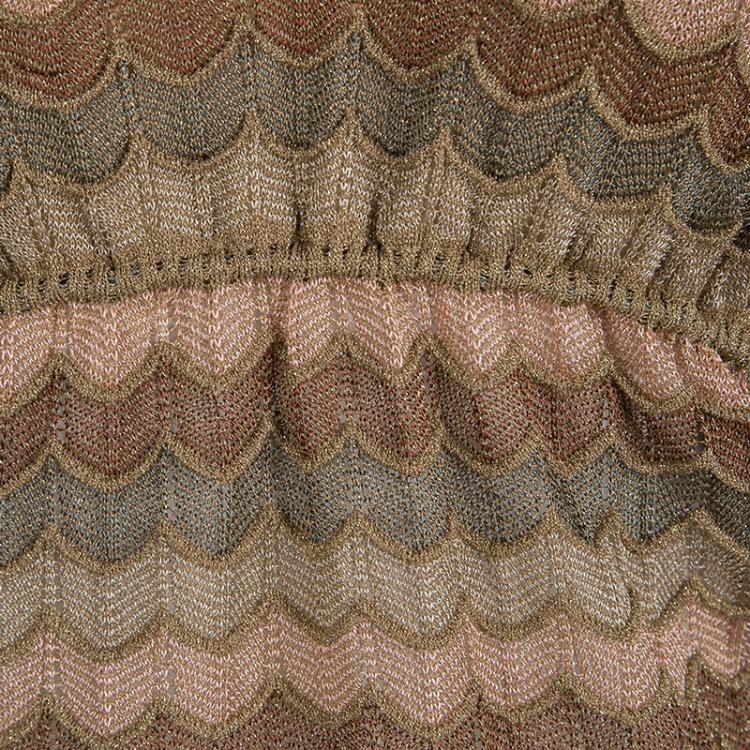 مملوكة مسبقًا M Missoni Multicolor Perforated Lurex Knit Tie Detail  Sleeveless Top M