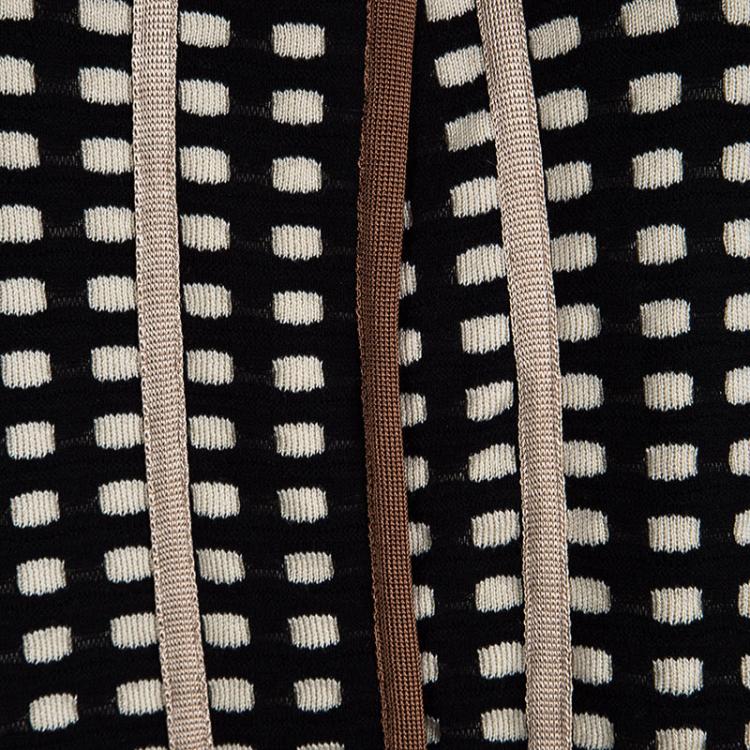 Pre Owned M Missoni Multicolor Checked Contrast Trim Short Sleeve Open Front Cardigan XL